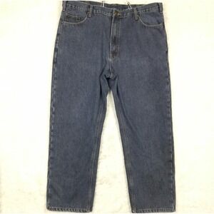 Full Blue Mens Jeans Thermal Straight Leg Blue Denim Fleece Medium Wash 40x30‎